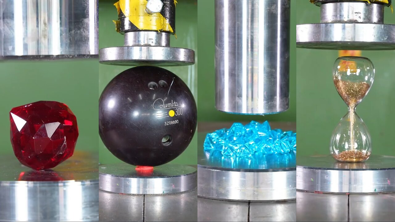 #Hydraulic_Piston_Vs_Diamond_and_Bowling_Ball_ASMR🥰🔥