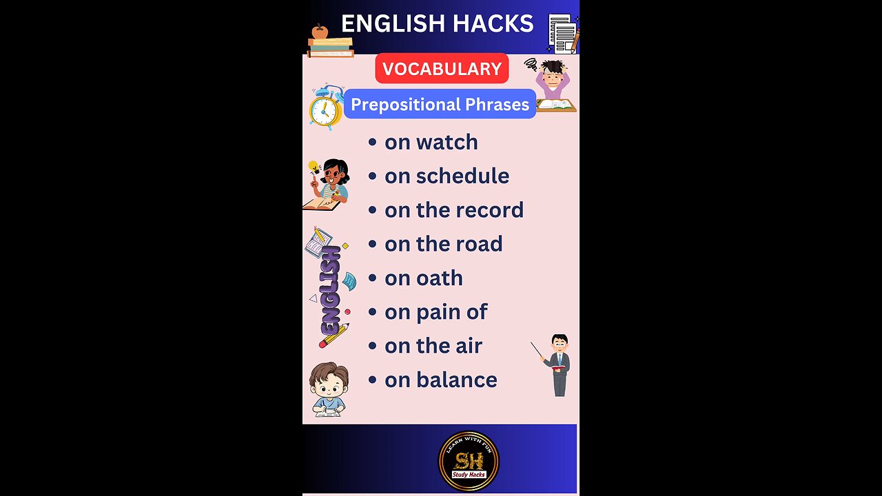 Most important daily use Prepositional phrases 04 #studyhacks123 #vocabulary #english #shorts