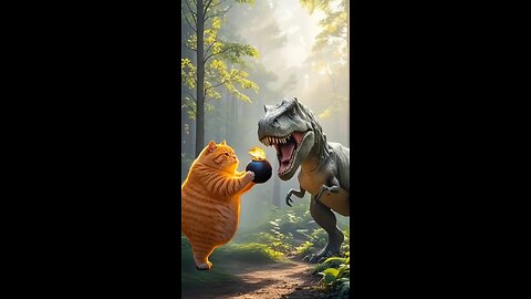 cat kill dinosaur