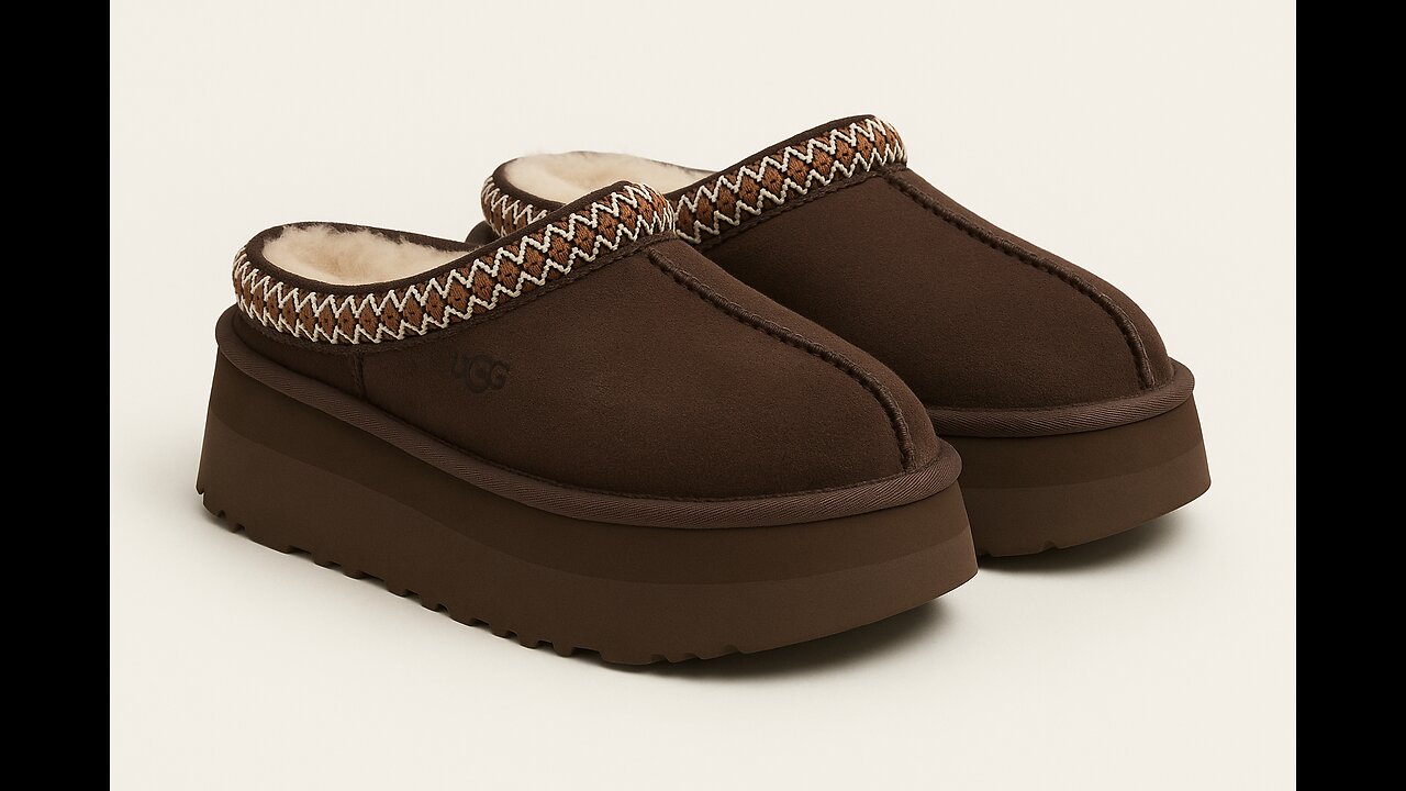 Chocolate Tazz II Ugg slipper Platform 3D View