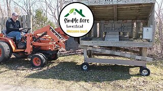 Just me moving the "Farm House Kitchen" vegetable stand with the 35 year old Kubota B7200 tractor.