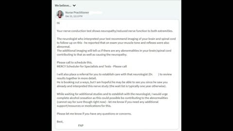 Proof of My Nueropathy...