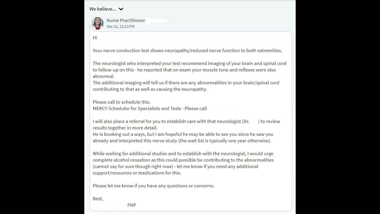 Proof of My Nueropathy...