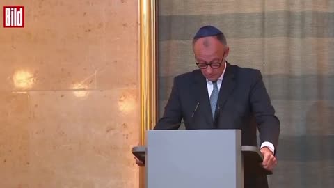 Germany's Chancellor Merz is close to tears at the reopening of a synagogue in Munich