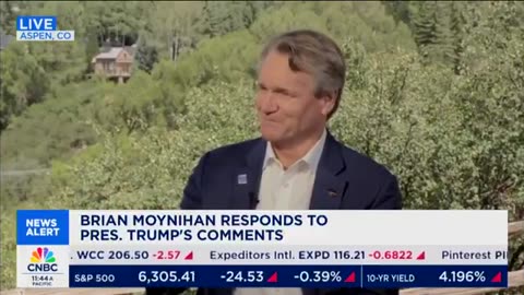 Bank of America CEO Brian Moynihan forced to sit and listen to an interview of Trump