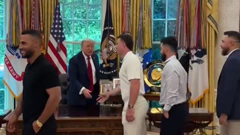 President @realDonaldTrump welcomes the Boston Red Sox to the Oval Office