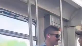 Venezuelan illegal tried to intimidate a white guy on the train