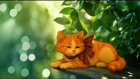 A Cat In A Garden | Soothing Ambience To Calm You Down | Stress Relief | Nature Study, Work, Sleep