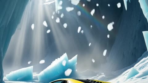 Lamborghini Aventador Crashes Through a Collapsing Ice Cave