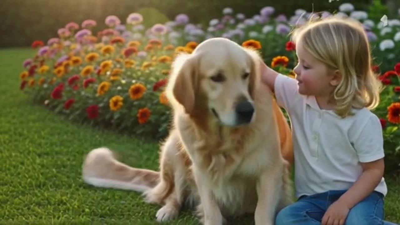 Cute video of a child with a dog