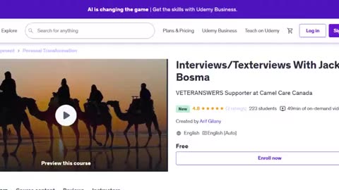 Please Create The Udemy Course: Interviews/Texterviews With Jack Bosma And Use Your Name