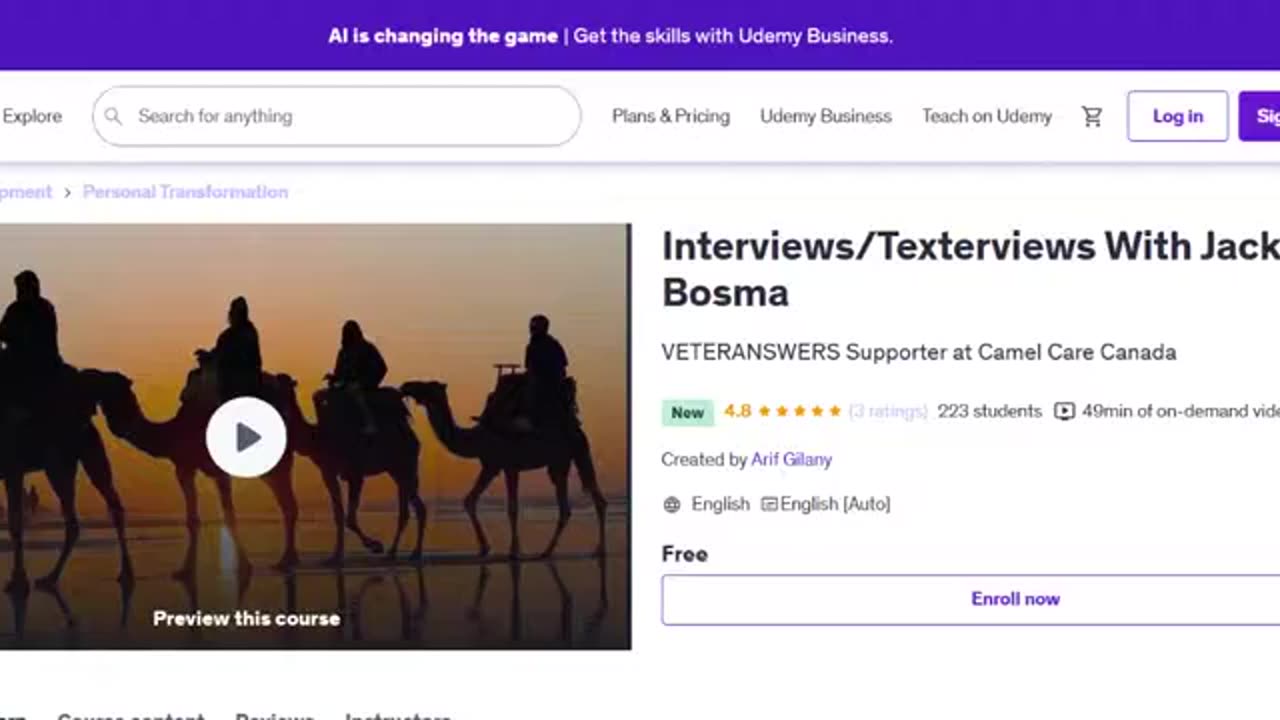 Please Create The Udemy Course: Interviews/Texterviews With Jack Bosma And Use Your Name