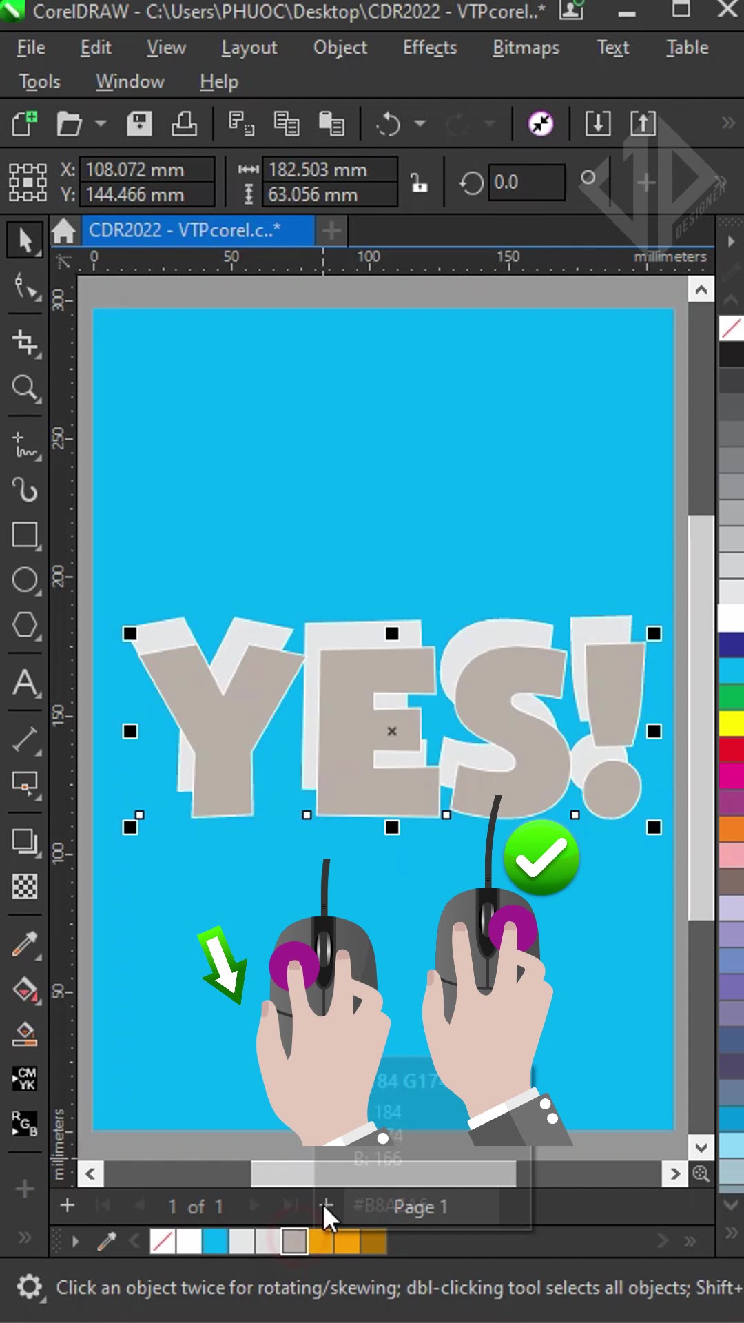 Create a simple embossed text effect in CorelDraw #1