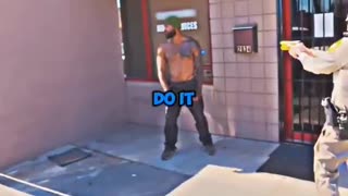 Man tries to fight cops - hit with double taser