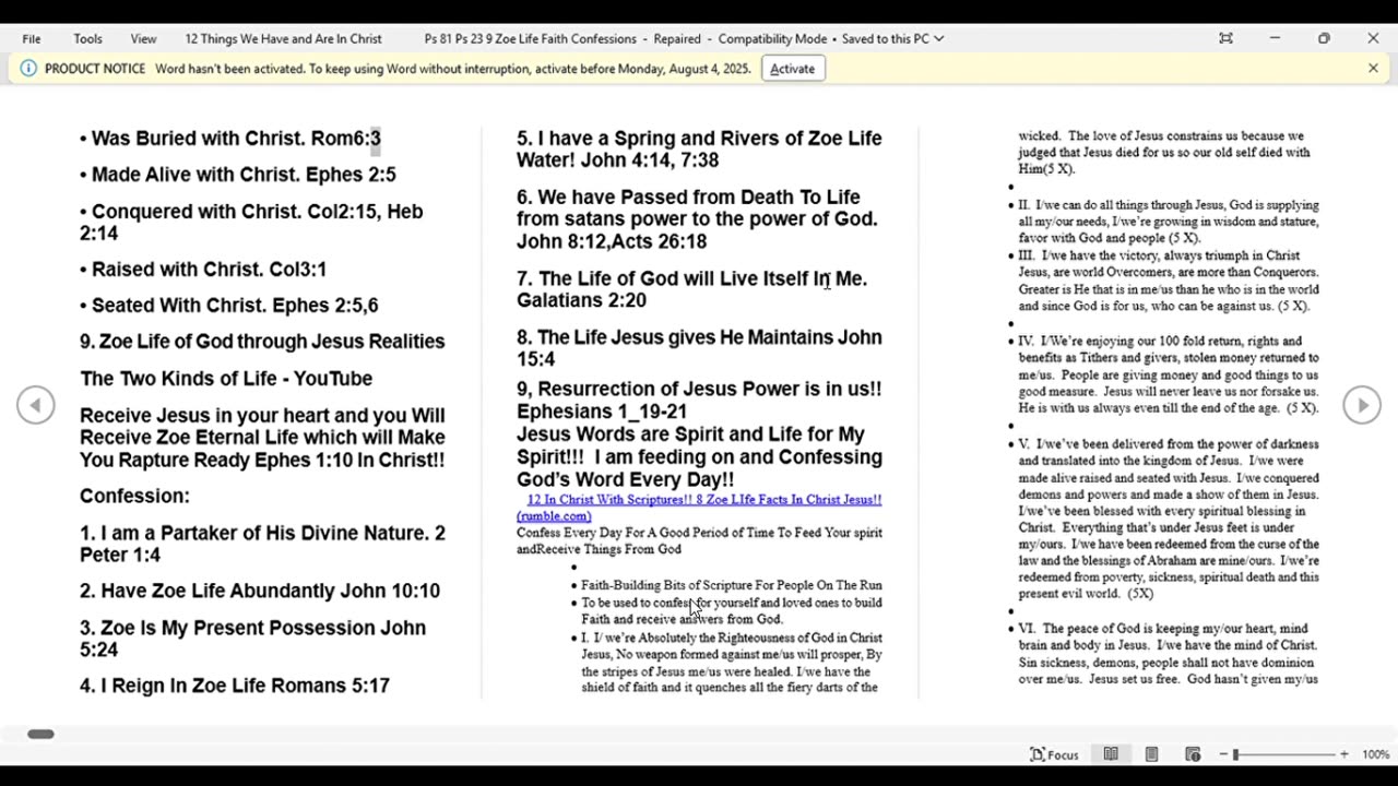 12 IN CHRIST CONFESSIONS!!