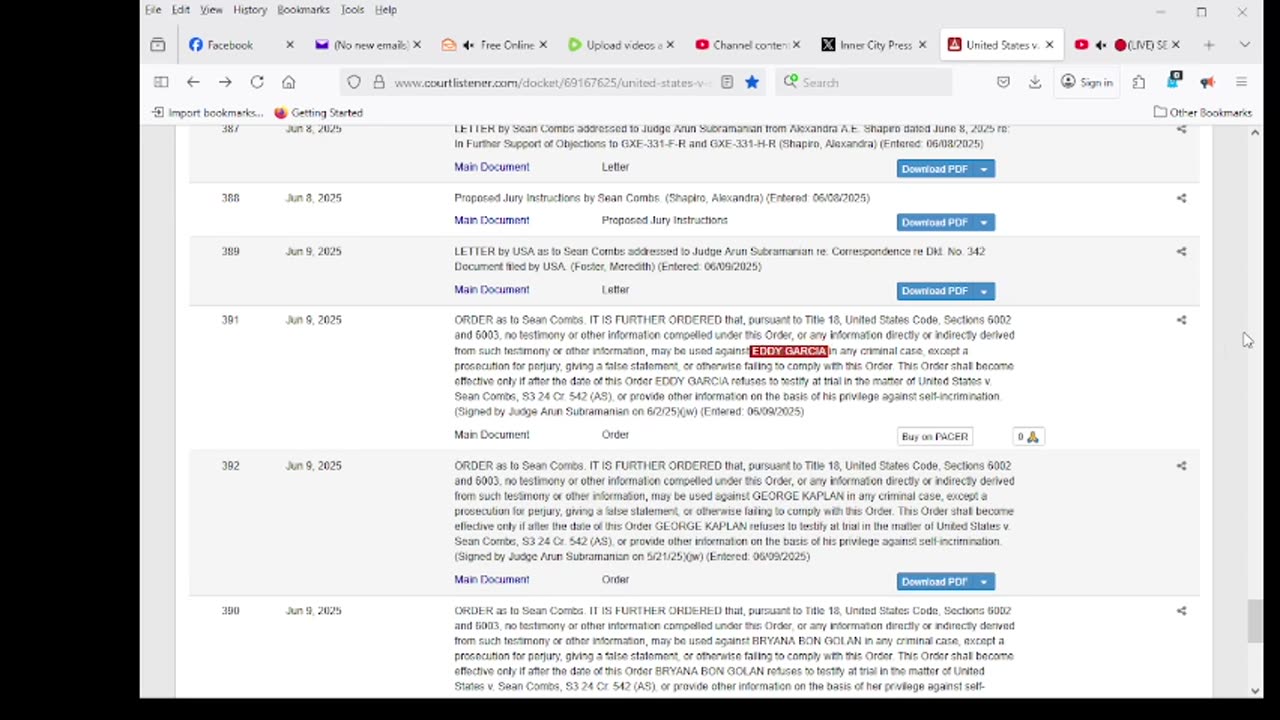 diddy court doc prove in they had to come to court