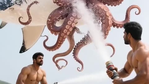 The poor puppy rescue shark from octopus #puppy #rescue #shark #octopus #animalsaas