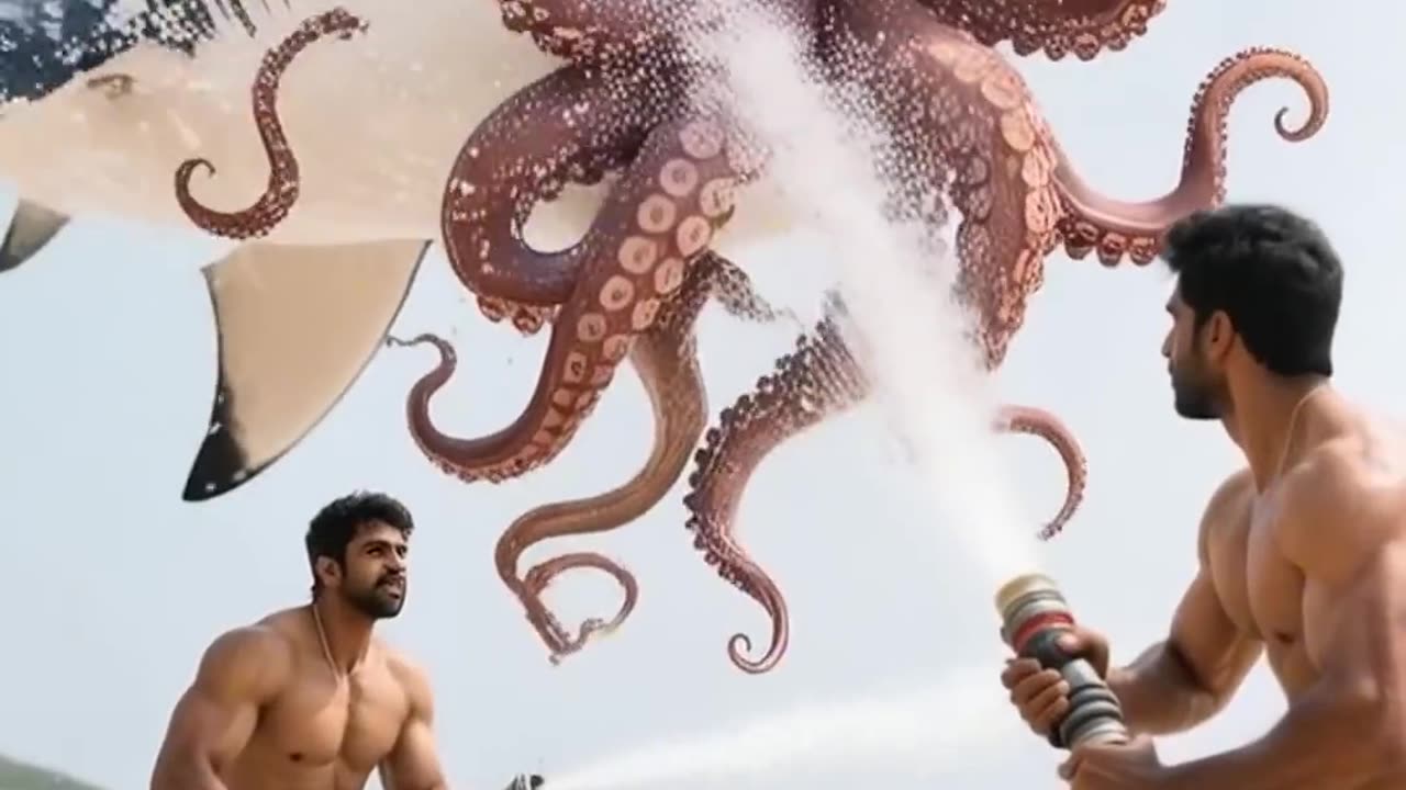The poor puppy rescue shark from octopus #puppy #rescue #shark #octopus #animalsaas