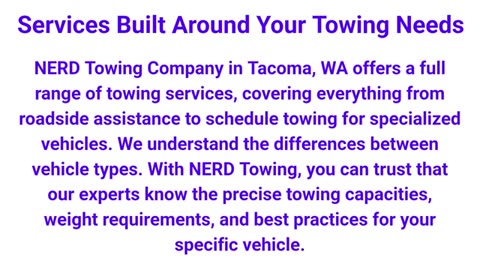 NERD Towing Company in Tacoma, WA