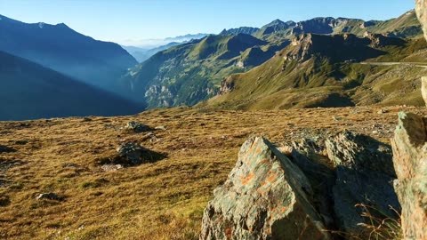 The spring breeze blows, and the landscape on the hills becomes vibrant and full of life.