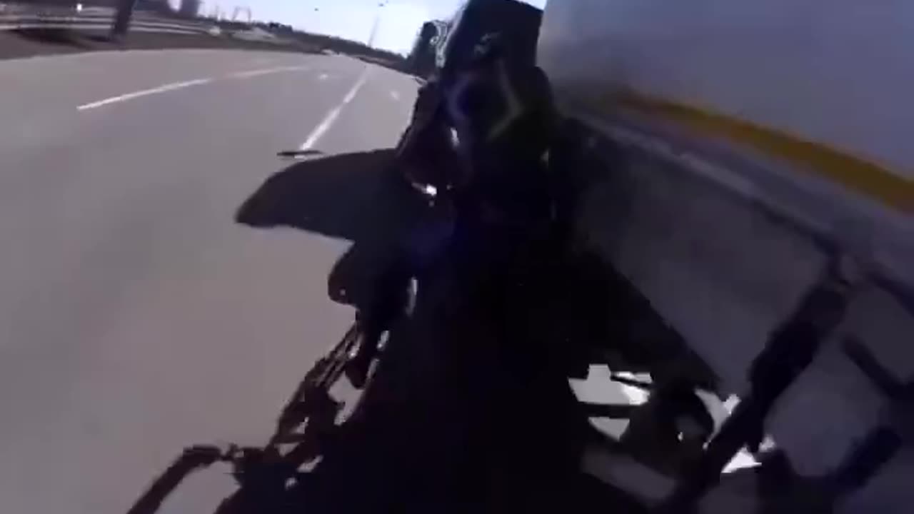 Entitled bicyclists get run over by truck on full speed highway