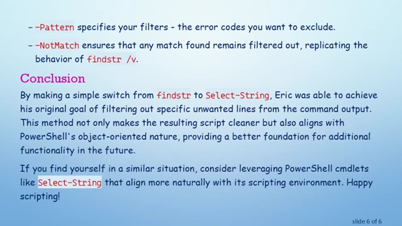 How to Use findstr in PowerShell Execution Statements