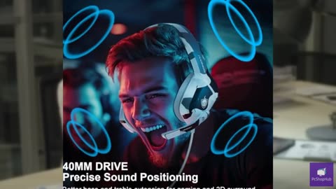 PHOINIKAS Gaming Headset for PS4, Xbox One, PC, Laptop, Mac, Nintendo Switch, 3.