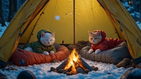 Cats Go Winter Camping