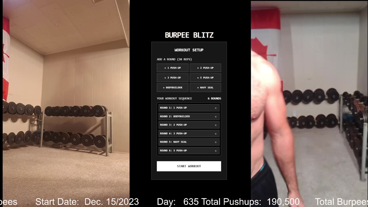 Everyday 300 push ups and 150 Burpees!