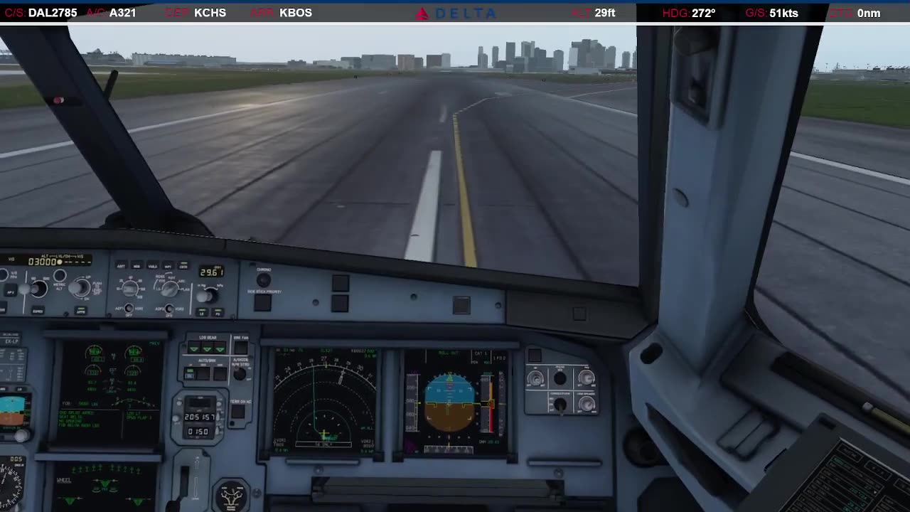 Windy Landing in Boston (KBOS)