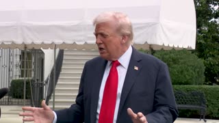 President Trump Gaggles with Press Before Departing for England, September 16, 2025