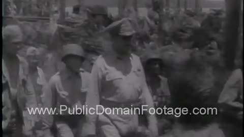 MacArthur Returns to the Philippines WWII Newsreel archival footage PublicDomainFootage.com