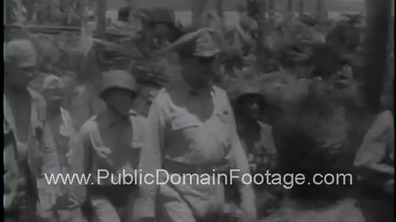MacArthur Returns to the Philippines WWII Newsreel archival footage PublicDomainFootage.com