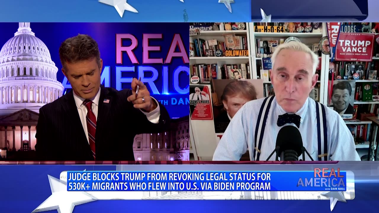 REAL AMERICA -- Dan Ball W/ Roger Stone, Democrats Love Illegal Alien Gang Members, 4/15/25