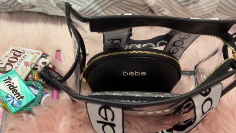 What’s in my clear bebe tote bag from Burlington.