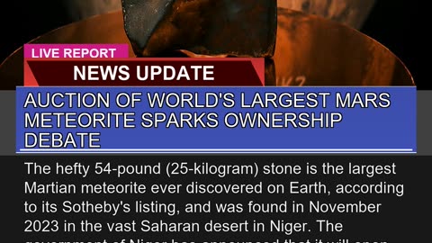 Auction of Worlds Largest Mars Meteorite Sparks O