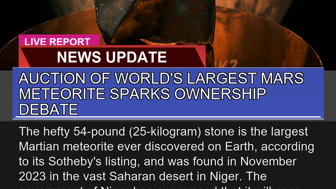 Auction of Worlds Largest Mars Meteorite Sparks O