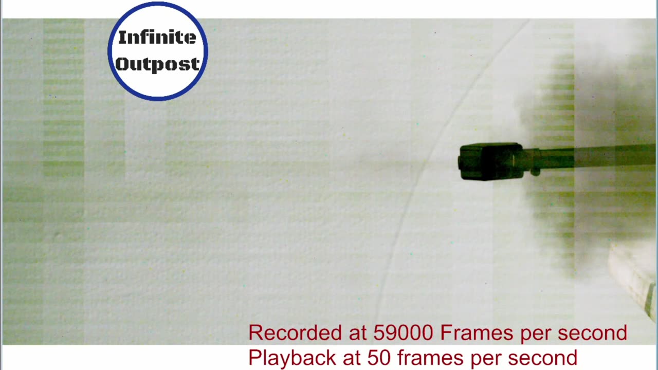 High Speed Camera catches 50bmg at 59000fps - Playback at 50fps