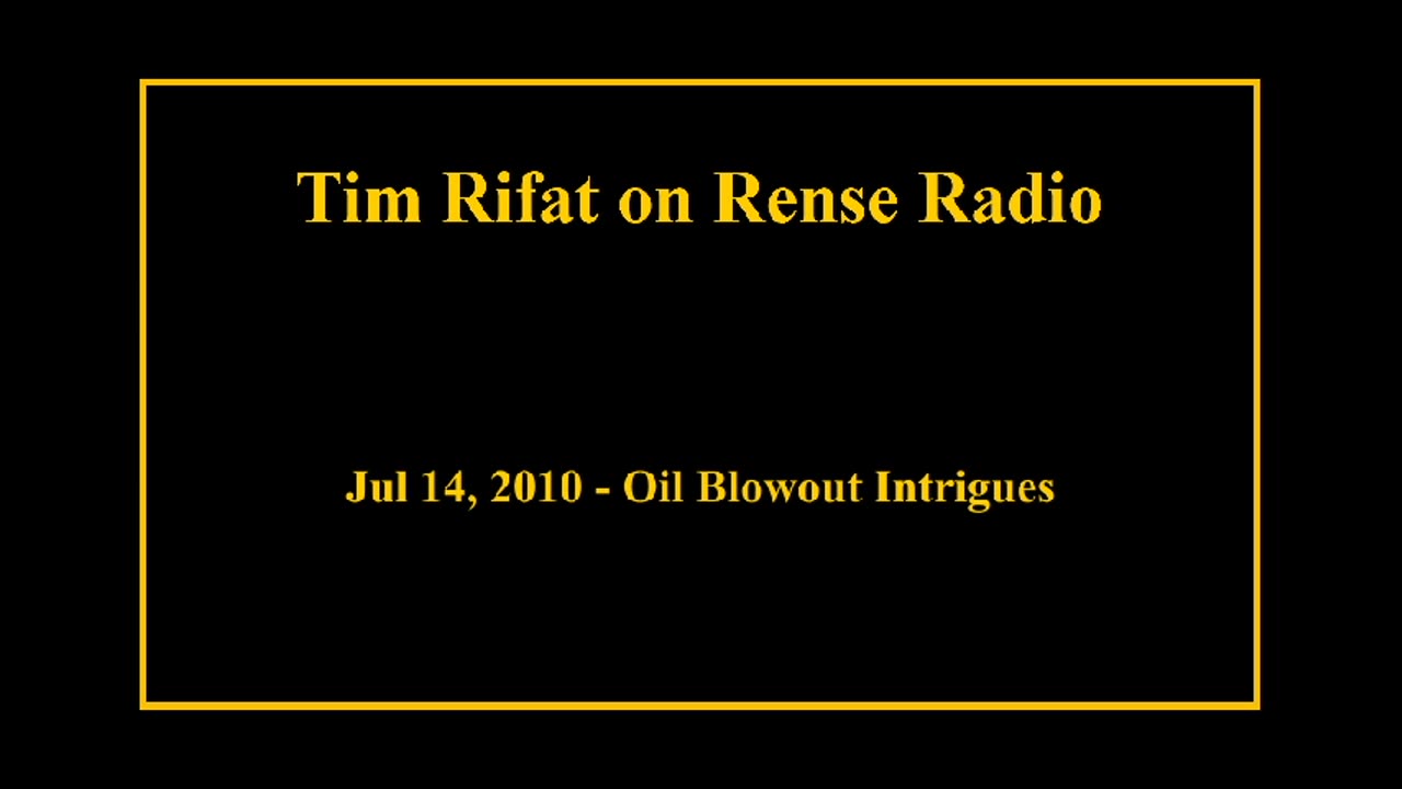 Jul 14, 2010 - Oil Blowout Intrigues