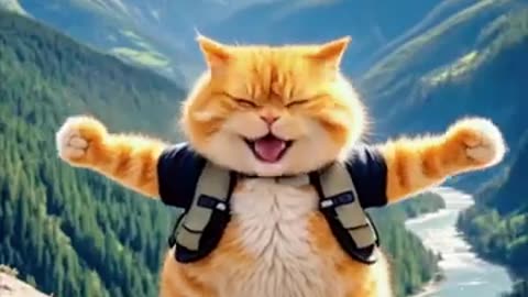Funny cat drinking coffee