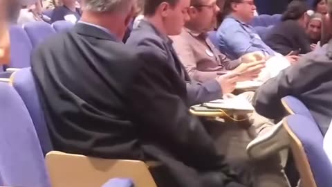 This gentleman decides to stand up during an ethics and tech