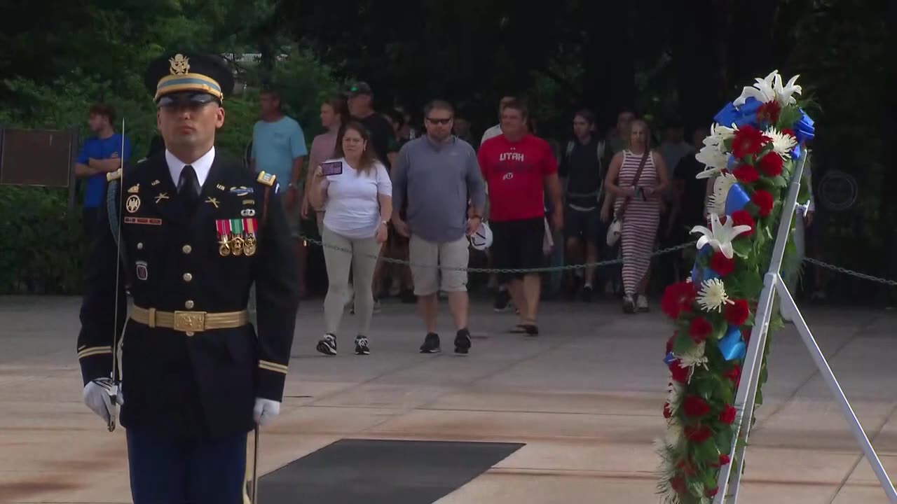 Army conducted it's 250th Birthday Wreath Laying at Arlington, at the Tomb of the Unknown Soldier.