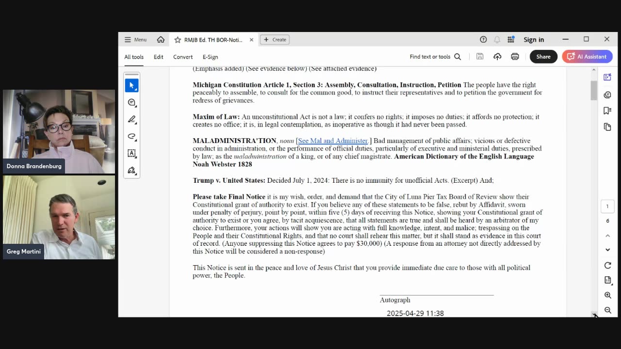 BNN (Brandenburg News Network) 5/7/2025 Liberty Essentials & Greg Martini - Notices