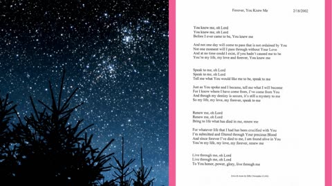 Forever, You Knew Me - Lyrics from The Greatest Love Worship Album