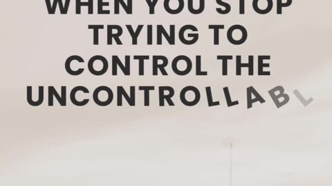 What if peace starts the moment you stop trying to control what’s out of your hands?