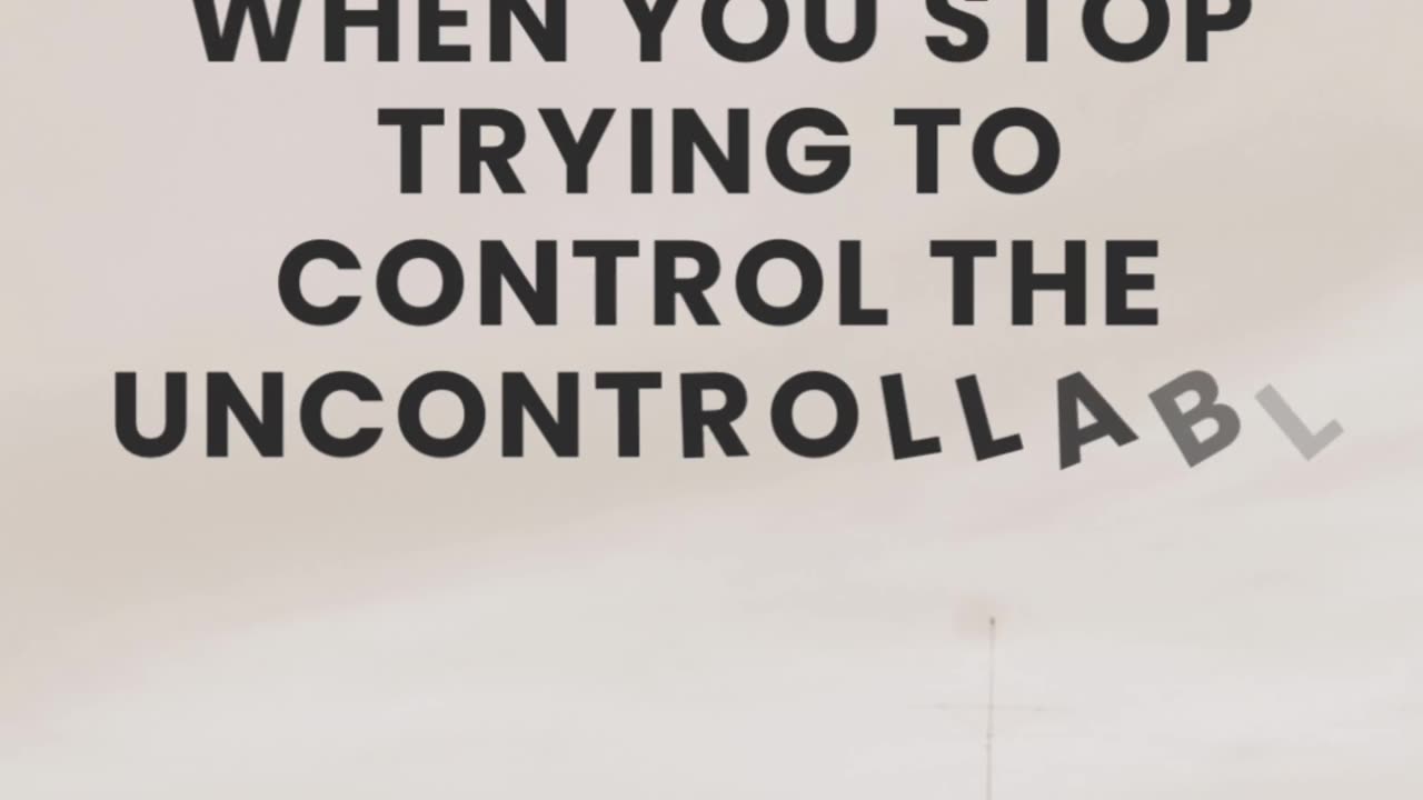 What if peace starts the moment you stop trying to control what’s out of your hands?