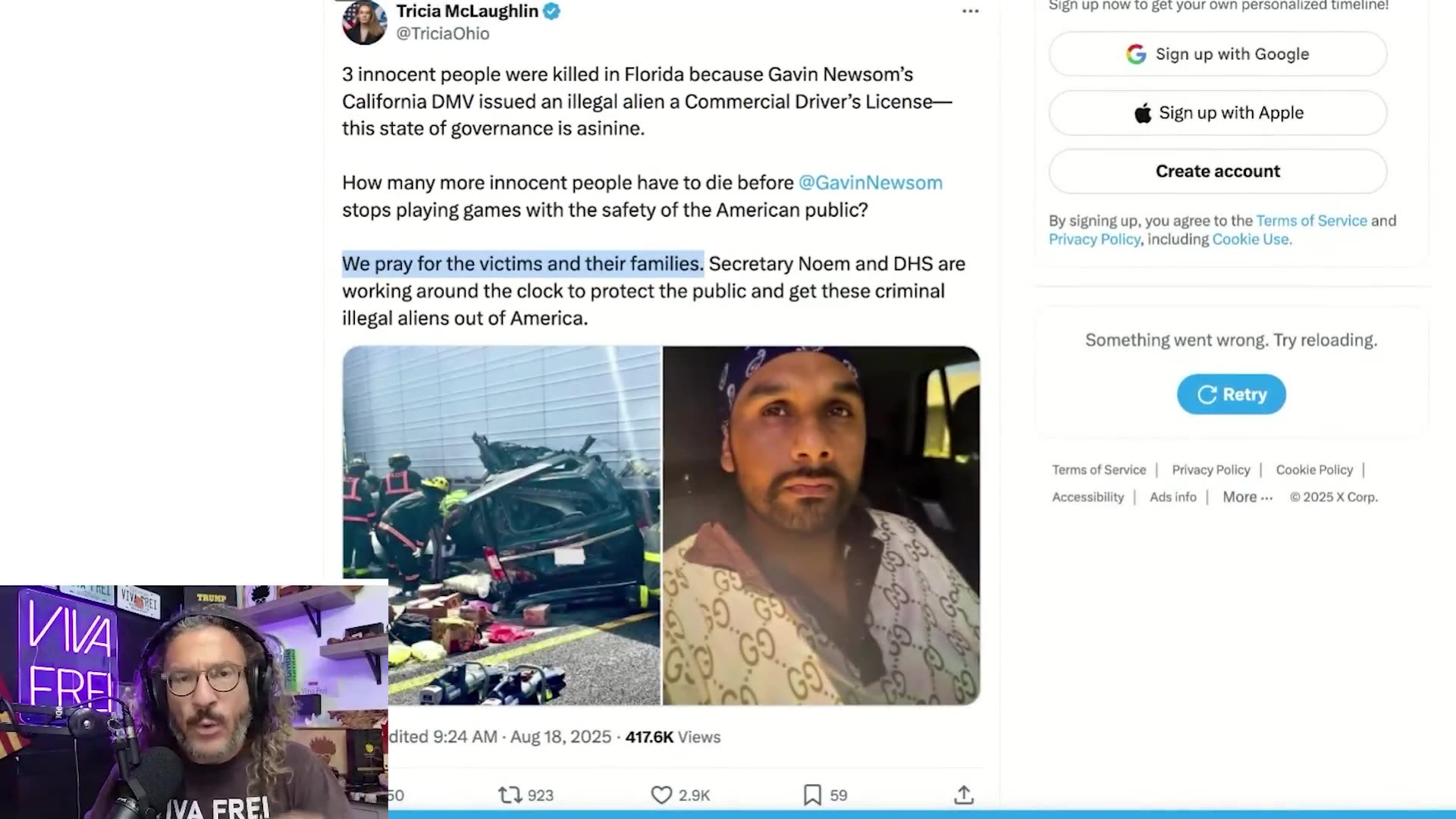 Highway Horror: 3 Dead After Truck U-Turn by Undocumented Driver