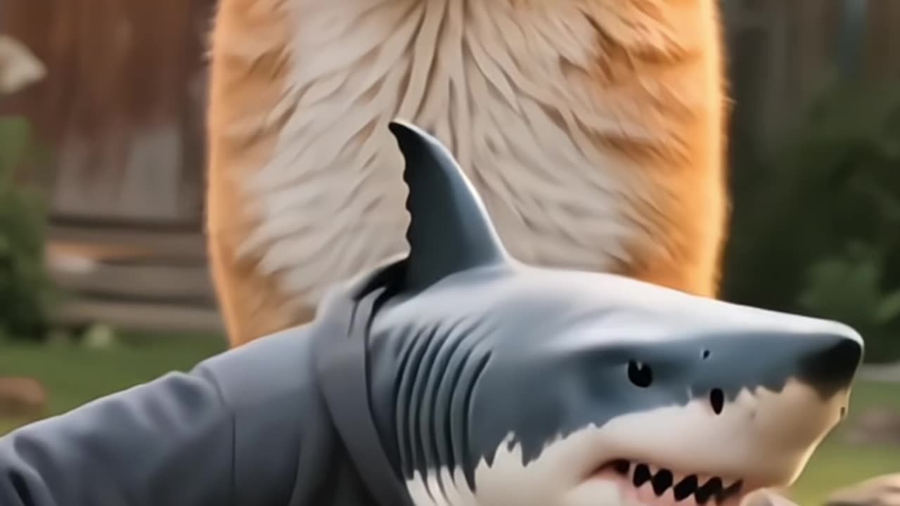 "Cat Outsmarts a Shark?!🐱🦈🦁| Shark Party with the Lion😂"#CleverCat #SharkSkit #catandlion #funny