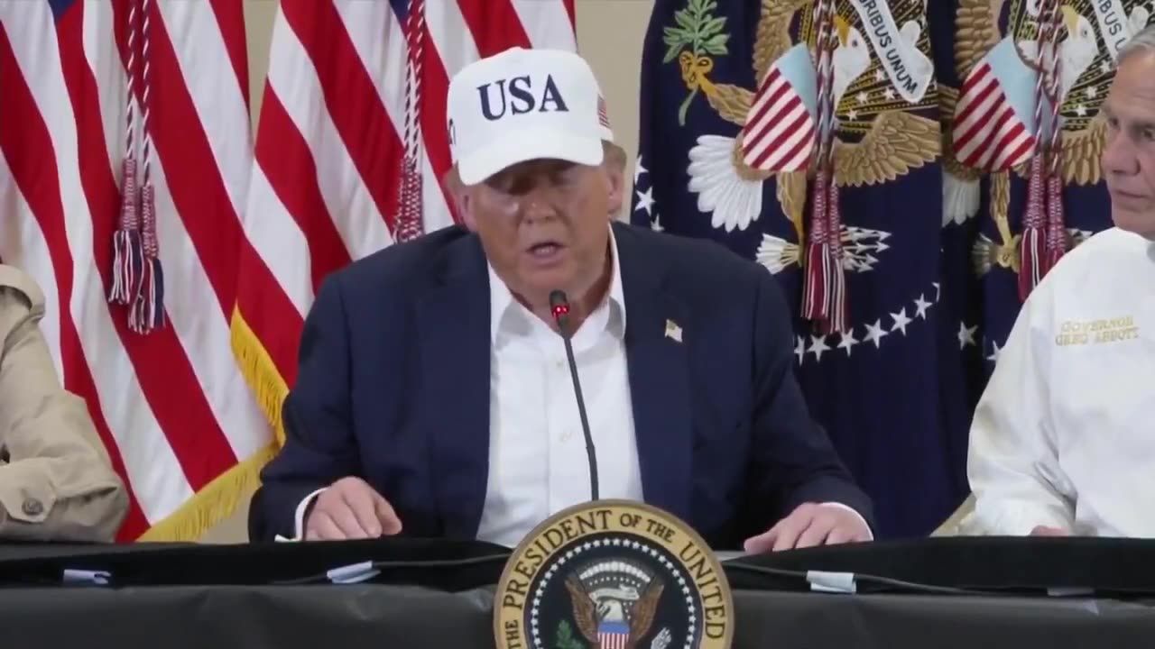 President Trump participates in a roundtable with Texas flood first responders