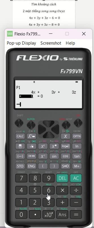 Thủ thuật Flexio: Sử dụng Flexio Thiên Long Fx799VN để tìm khoảng cách 2 mặt phẳng song song Oxyz